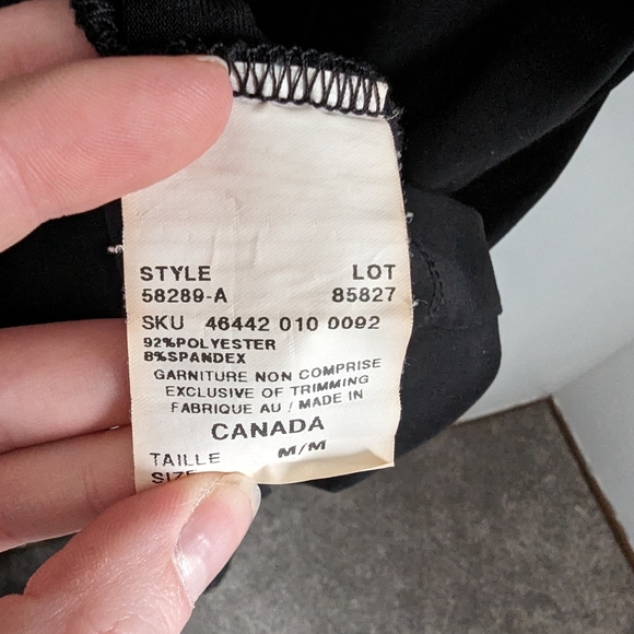 Le Chateau Black Faux Wrap 3/4 Sleeve Dress Size M - Picture 4 of 7